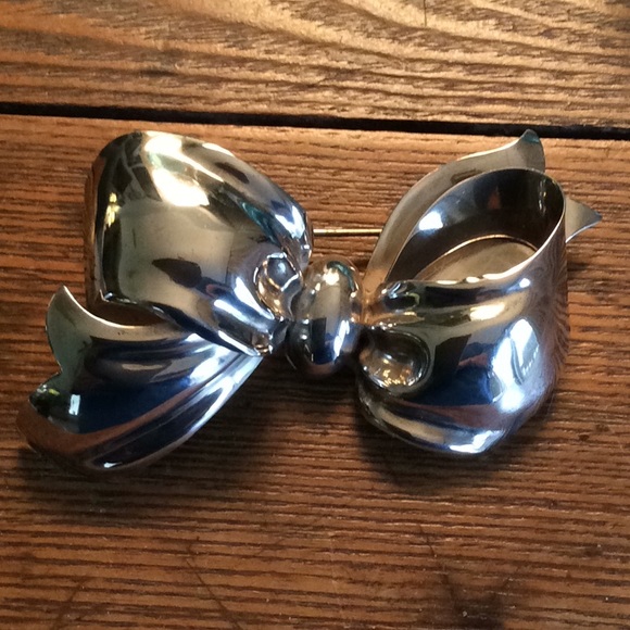 Monet Jewelry - Huge Vintage Monet Sterling Bow Pin Monet Jewelry - Huge Vintage Monet Sterling Bow Pin